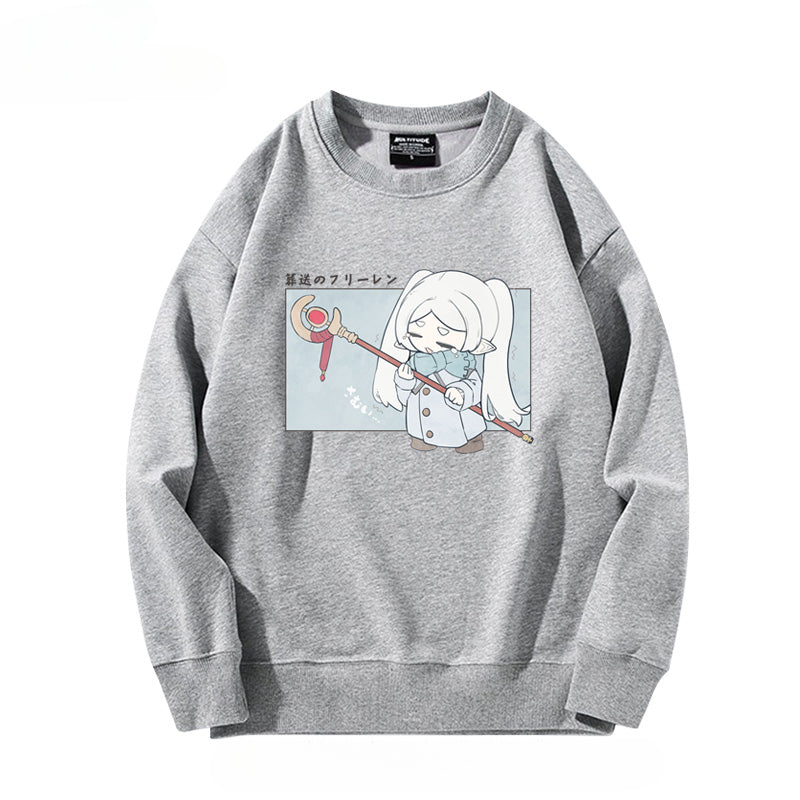 Women's Anime Print Crew Neck Sweatshirt