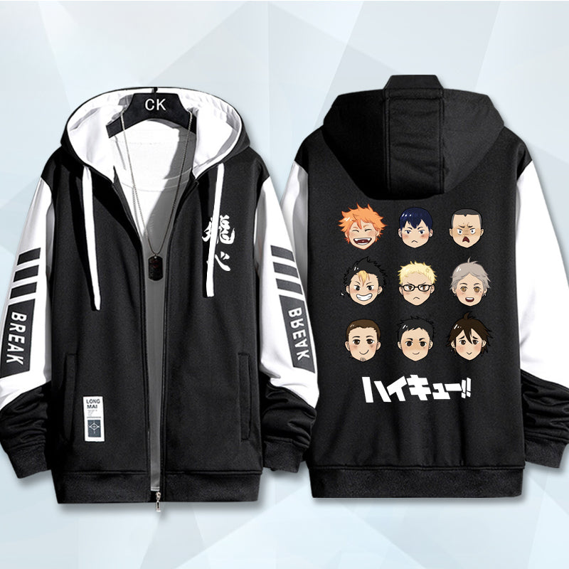 Unisex Anime Long-sleeved Zipper Coat