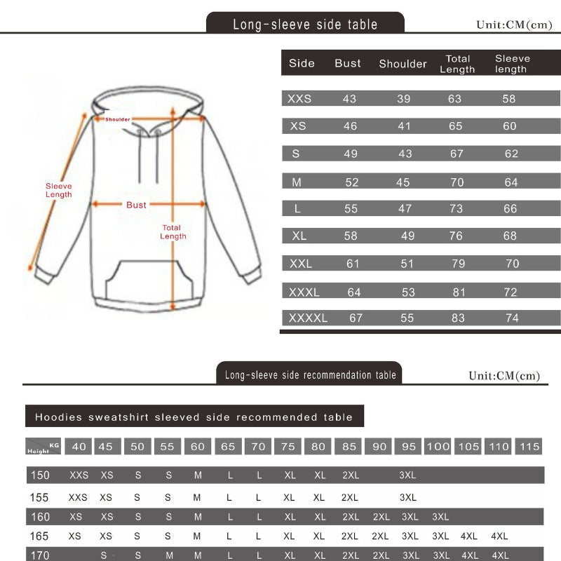 Men's and Women's Anime Graphic Print Hoodie Top
