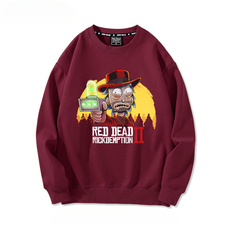 Men's Game Pattern Loose Crew Neck Sweatshirt