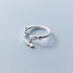 Creative Kitten Fish Bone Ring