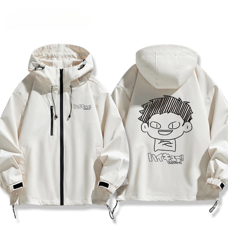Unisex Anime Funny Graphic Zipper Thin Jacket