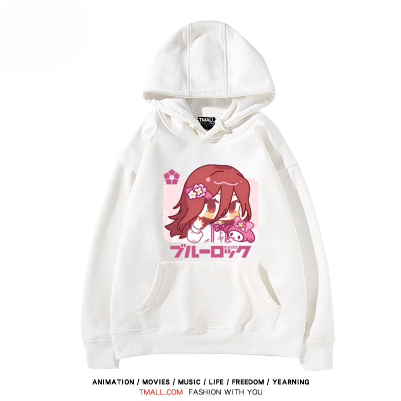 Cute Anime Printed Drawstring Hoodie