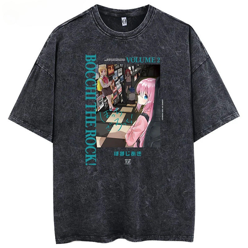 Vintage Anime Washed Short-sleeved T-shirt