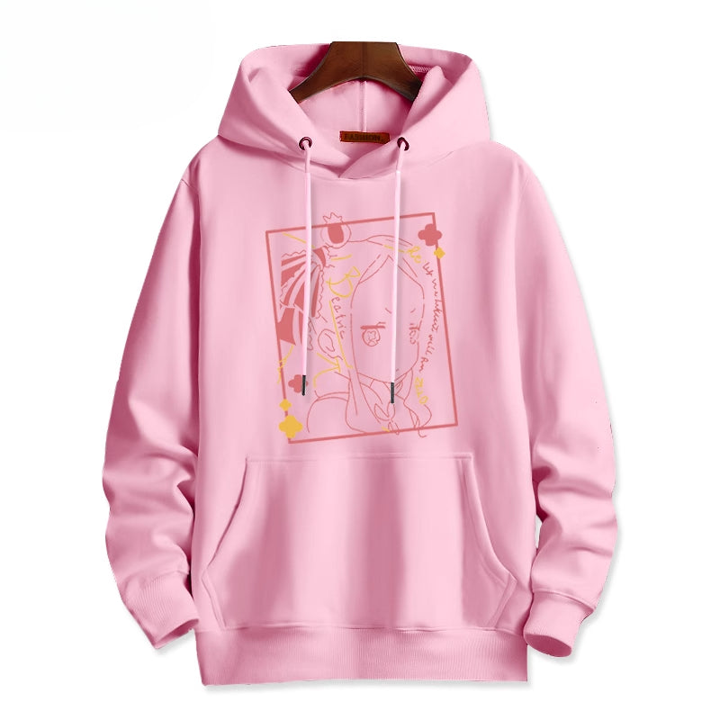 Casual Anime Graphic Print Pullover Hoodie