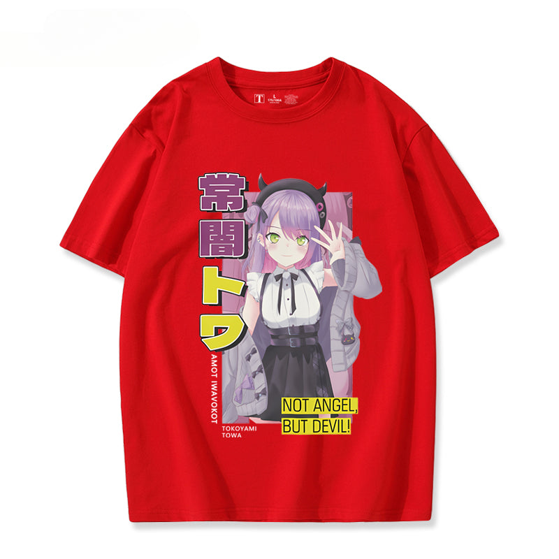 Girls' Vtuber Anime Cos Short-sleeved T-shirt