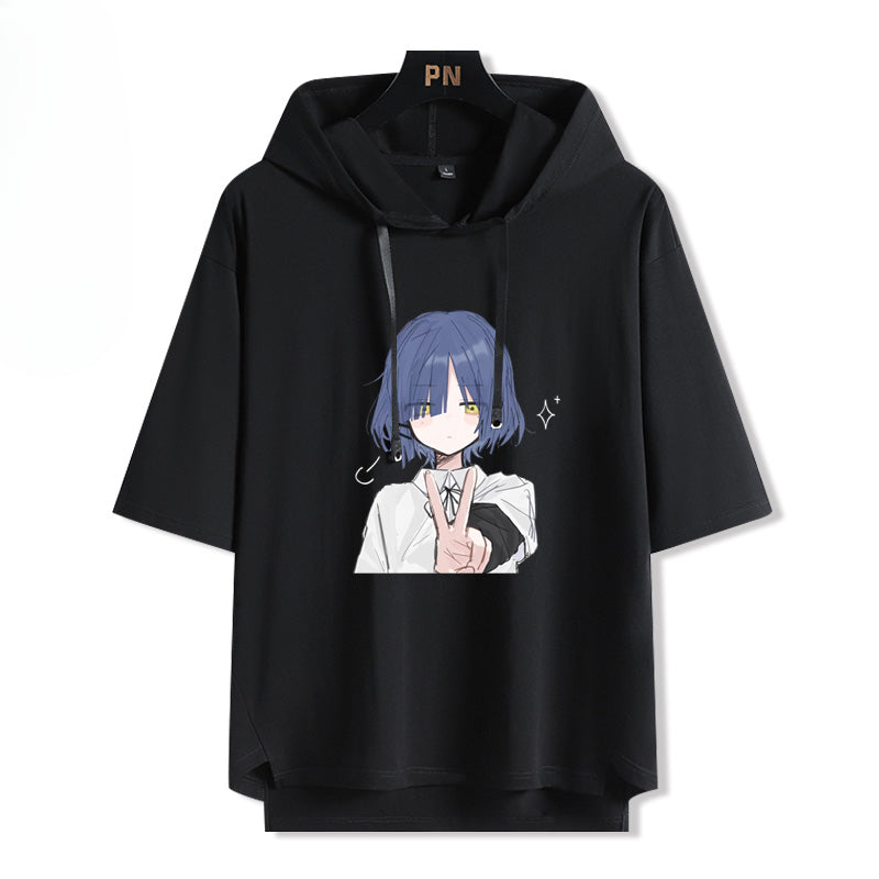 Casual Anime Hooded Short Sleeve T-Shirt