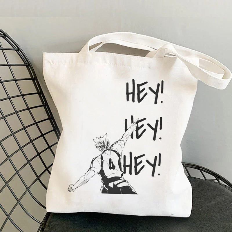 Trendy Anime Printed Canvas Shoulder Tote Bag