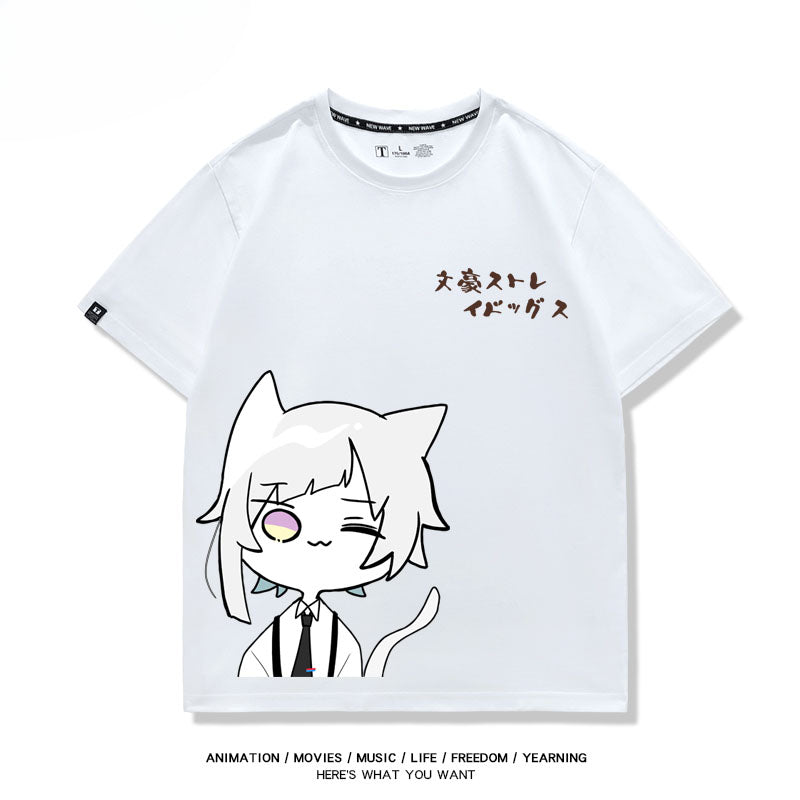 Unisex Anime Graphic Cotton Loose T-Shirt
