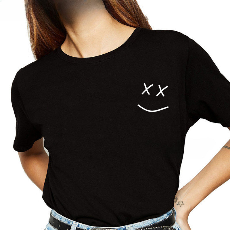 Cute Girls Louis Smiley Face Casual T-Shirt