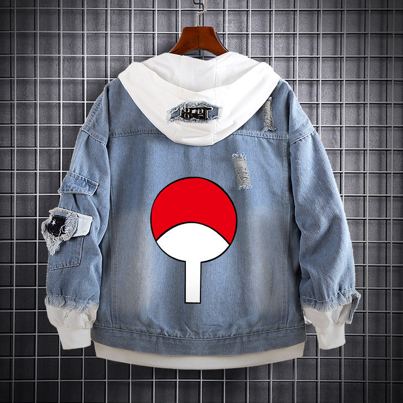 Trendy Kakashi Anime Denim Hooded Jacket