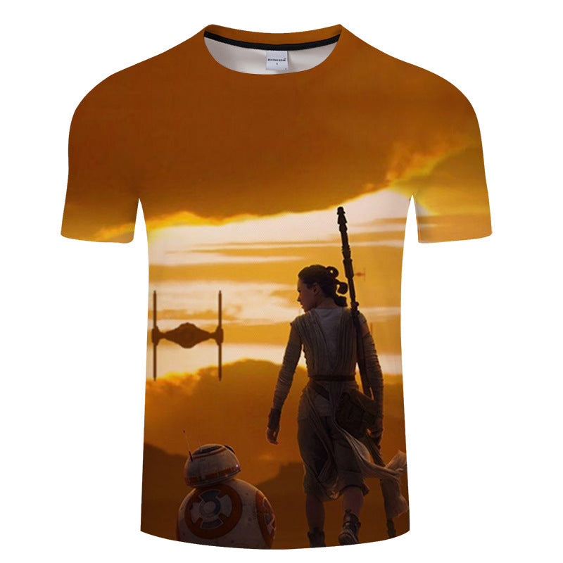 Cool Men's Comic Digital Printed Breathable T-Shirt