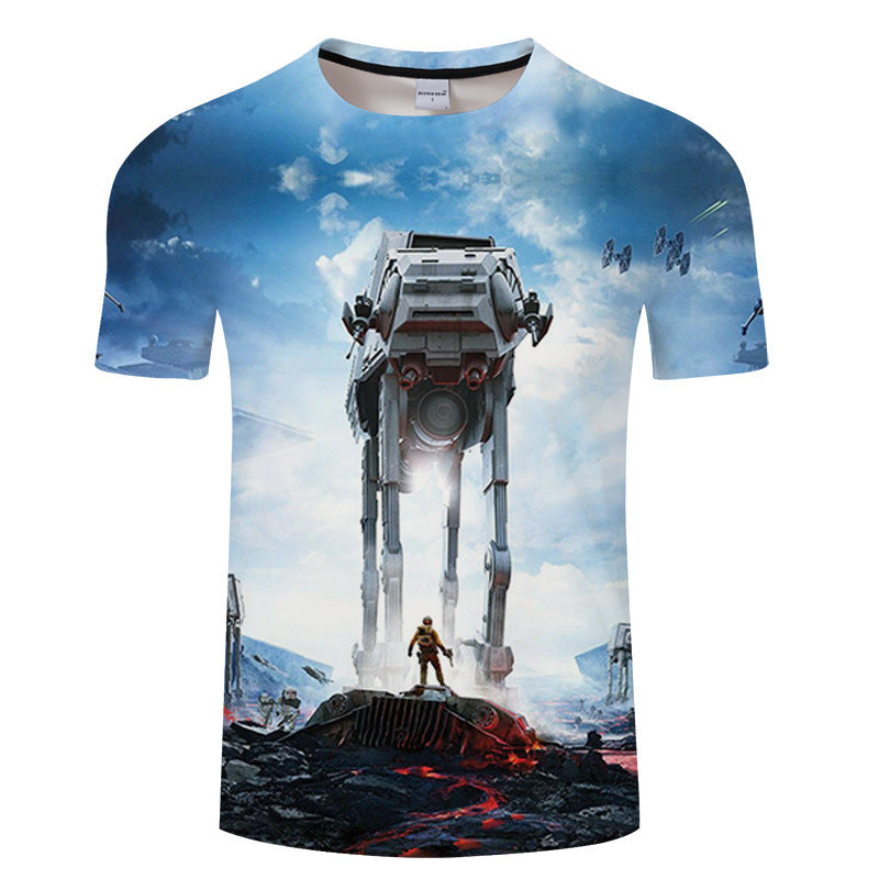 Cool Men's Comic Digital Printed Breathable T-Shirt