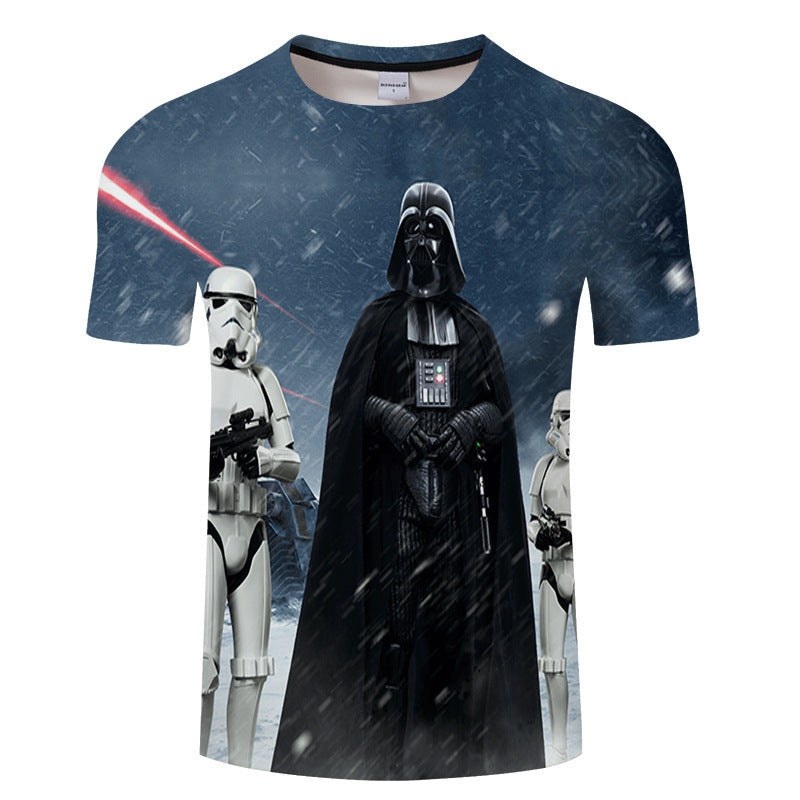 Cool Men's Comic Digital Printed Breathable T-Shirt