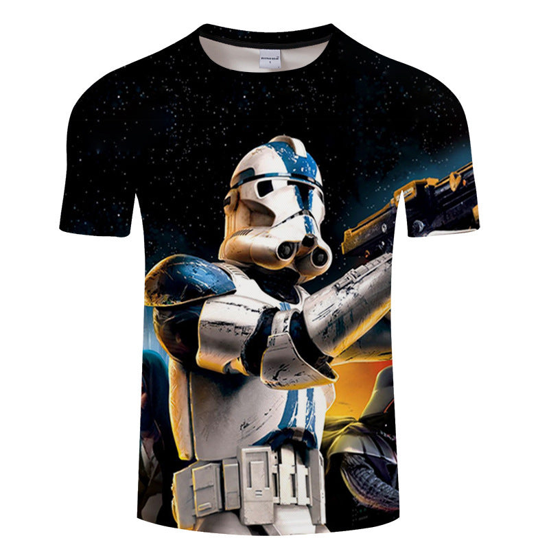 Cool Men's Comic Digital Printed Breathable T-Shirt