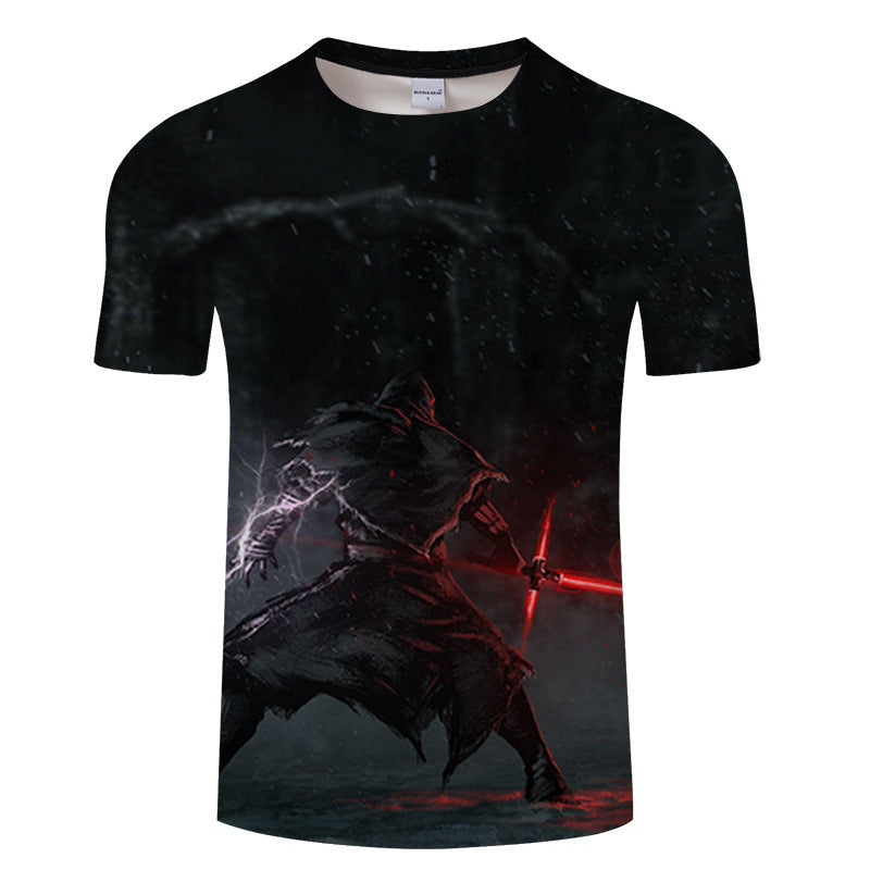 Cool Men's Comic Digital Printed Breathable T-Shirt