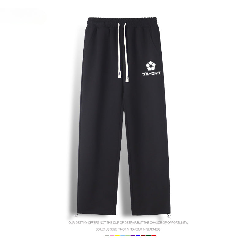 Casual Anime Logo Drawstring Sweatpants