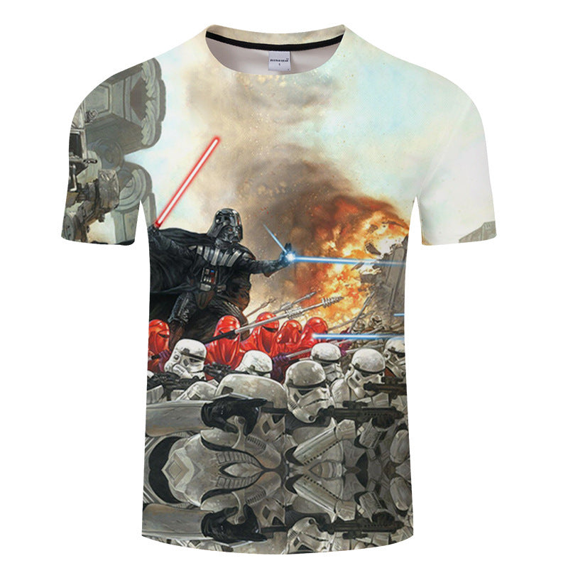 Cool Men's Comic Digital Printed Breathable T-Shirt