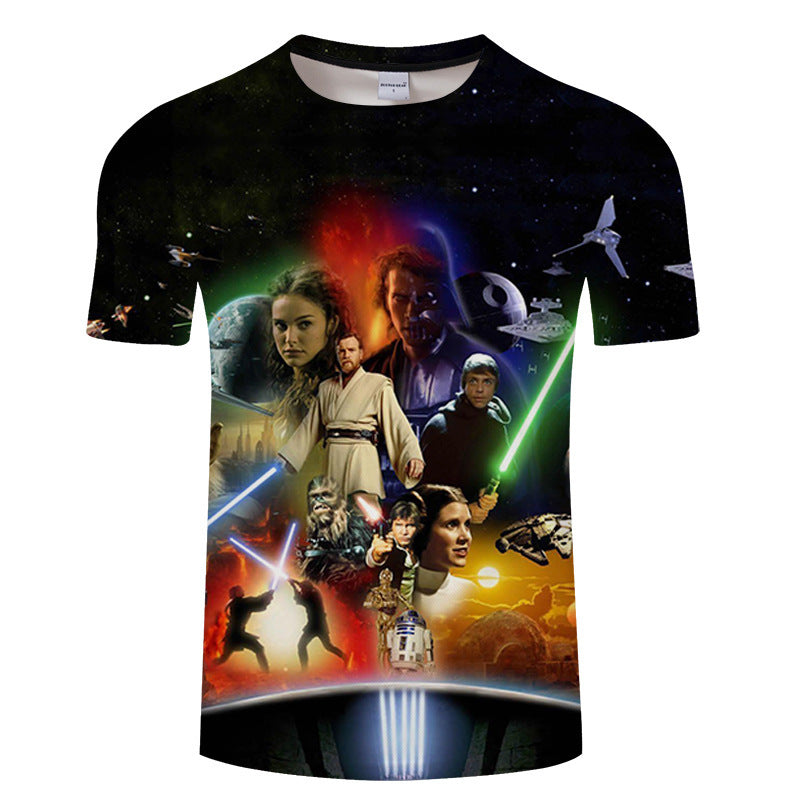 Cool Men's Comic Digital Printed Breathable T-Shirt