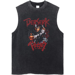 Men's Anime Print Cotton Sleeveless Vest