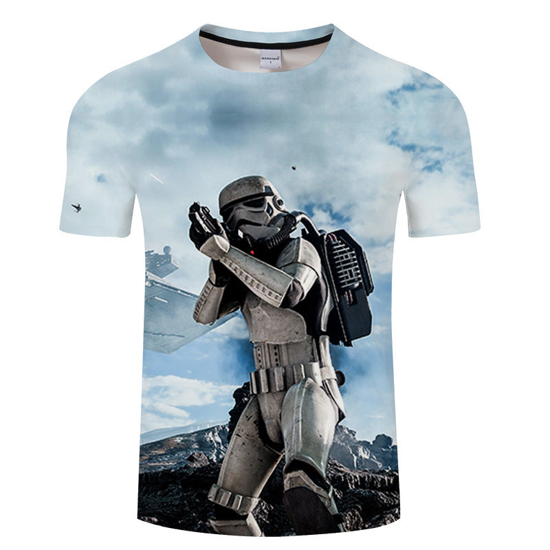 Cool Men's Comic Digital Printed Breathable T-Shirt