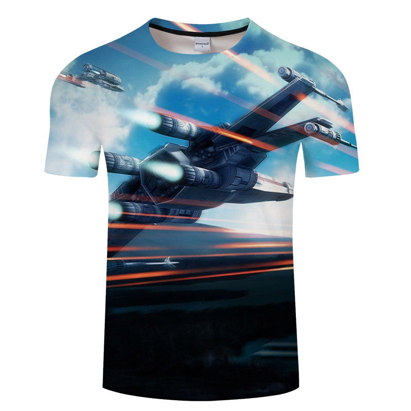 Cool Men's Comic Digital Printed Breathable T-Shirt