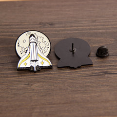 Game Rocket Spaceship Badge Brooch