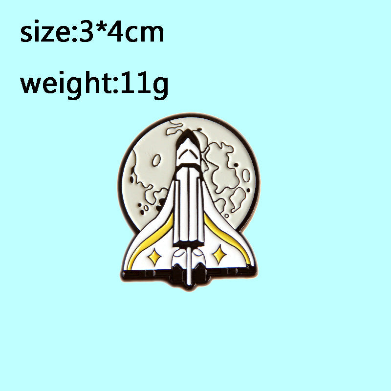 Game Rocket Spaceship Badge Brooch