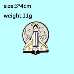 Game Rocket Spaceship Badge Brooch