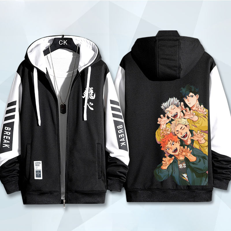 Unisex Anime Long-sleeved Zipper Coat