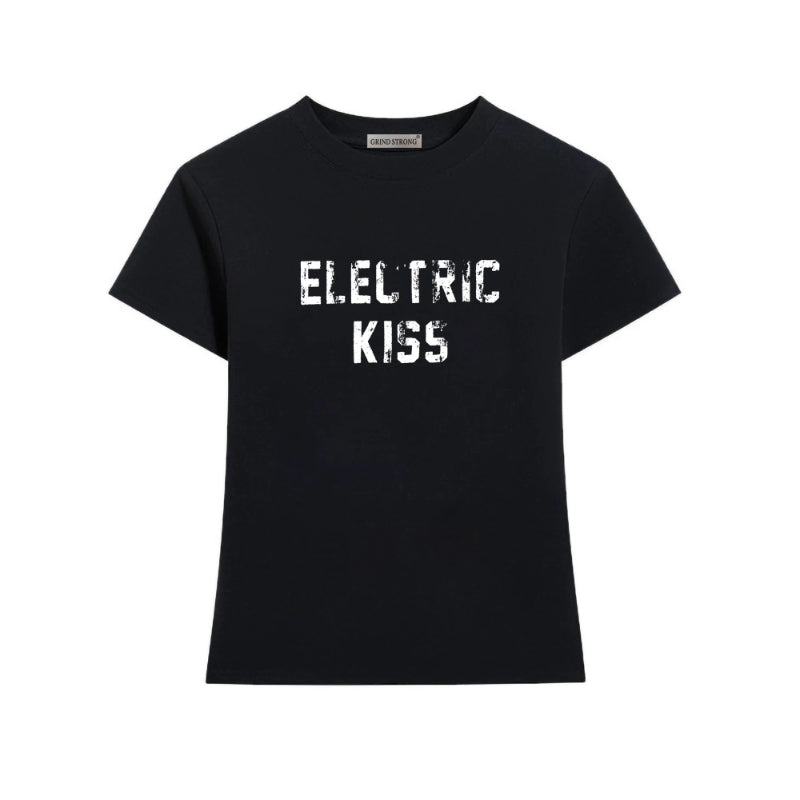 Jennie Same Letter Print Short-sleeved Slim-fit Top