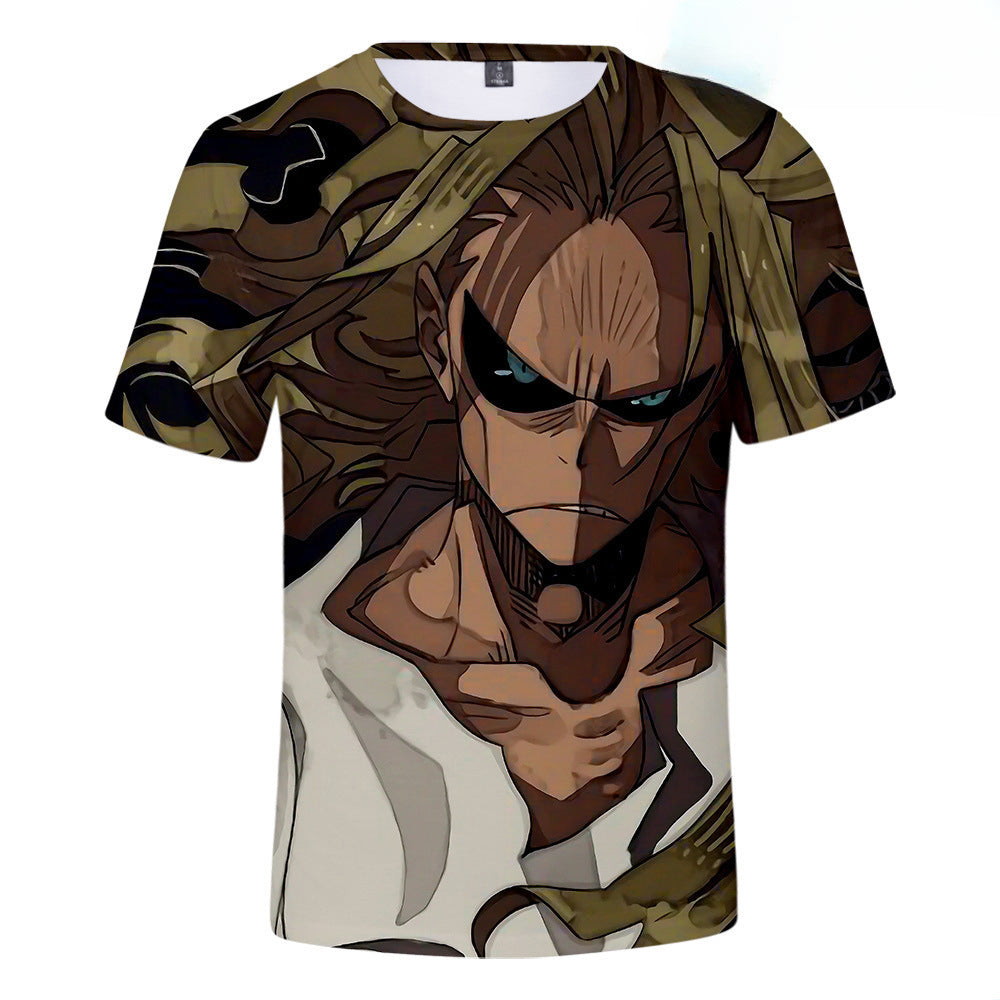 Unisex Casual Anime 3D Print Round Neck Short-sleeved T-shirt