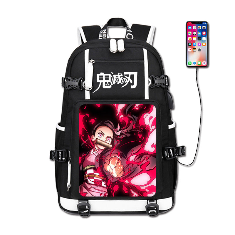 Casual Tanjiro Anime Pattern Luminous Backpack