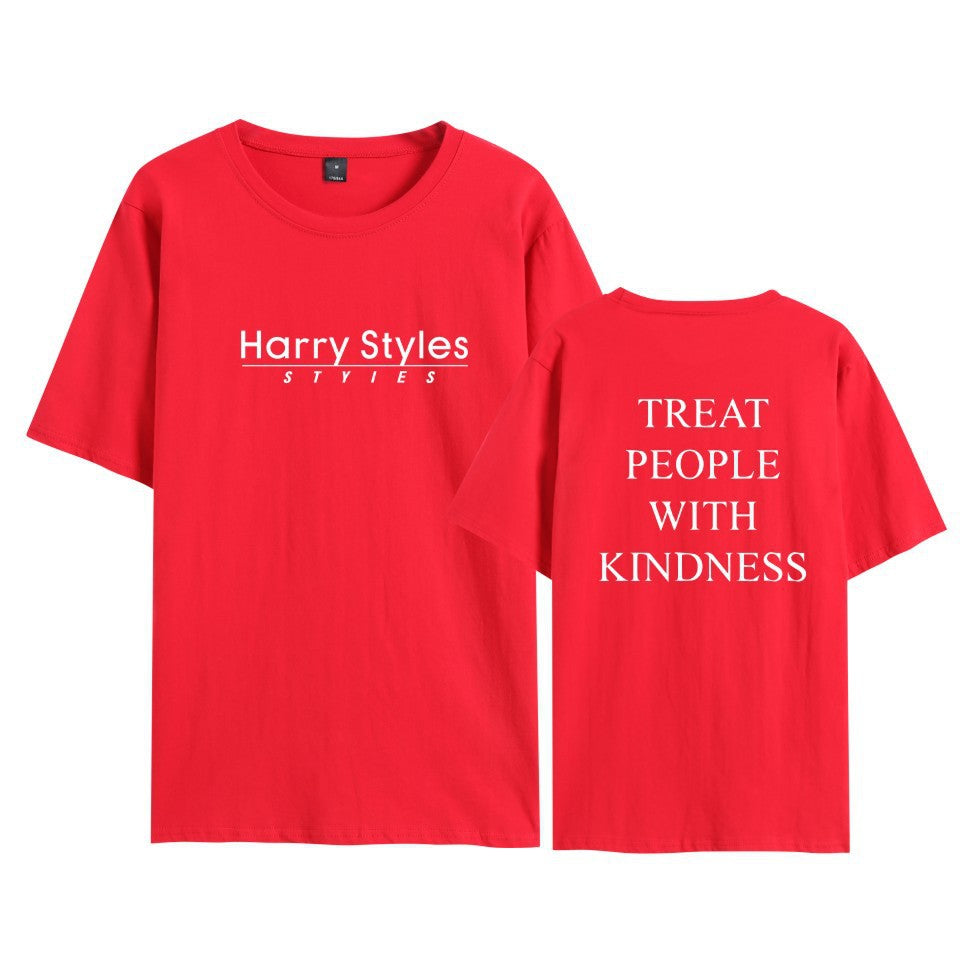 Casual Harry People With Kindness Print Short Sleeve T-Shirt