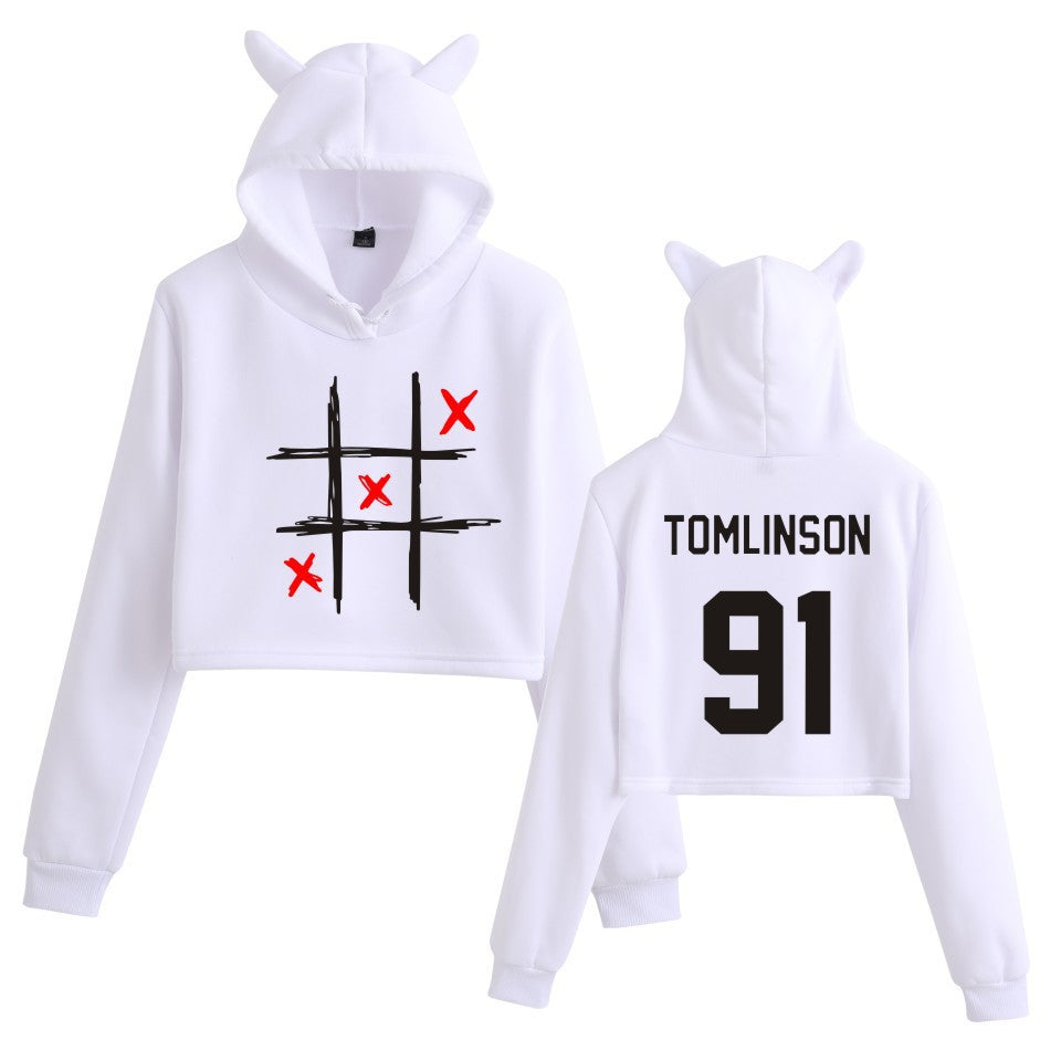 Women's Louis Letter Cropped Pullover Hoodie