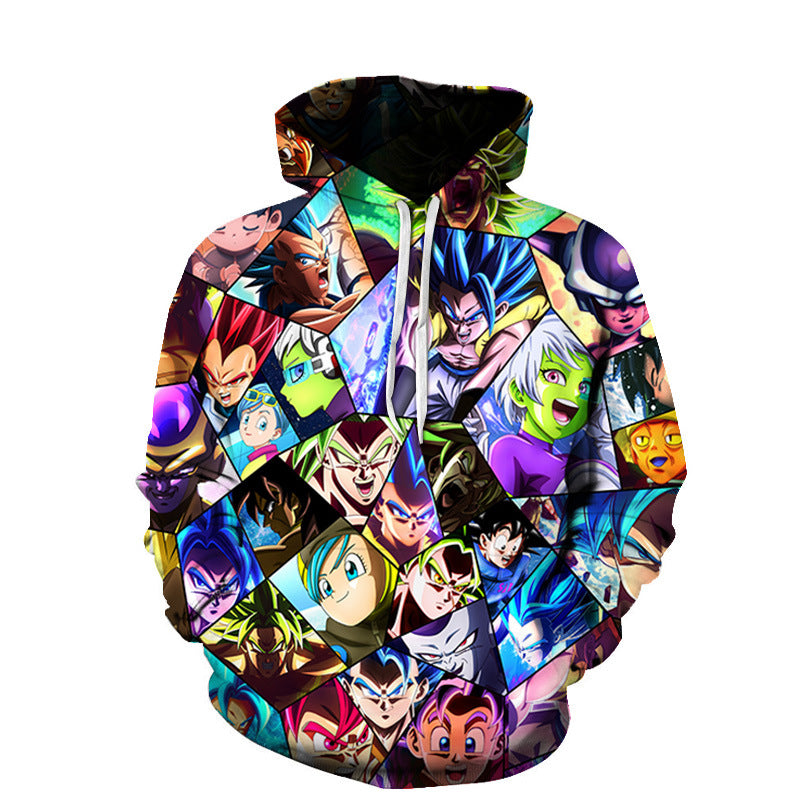 Unisex Anime Digital Print Loose Hoodie