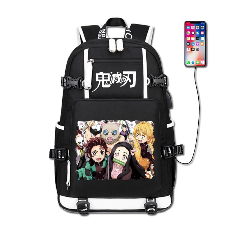 Casual Tanjiro Anime Pattern Luminous Backpack