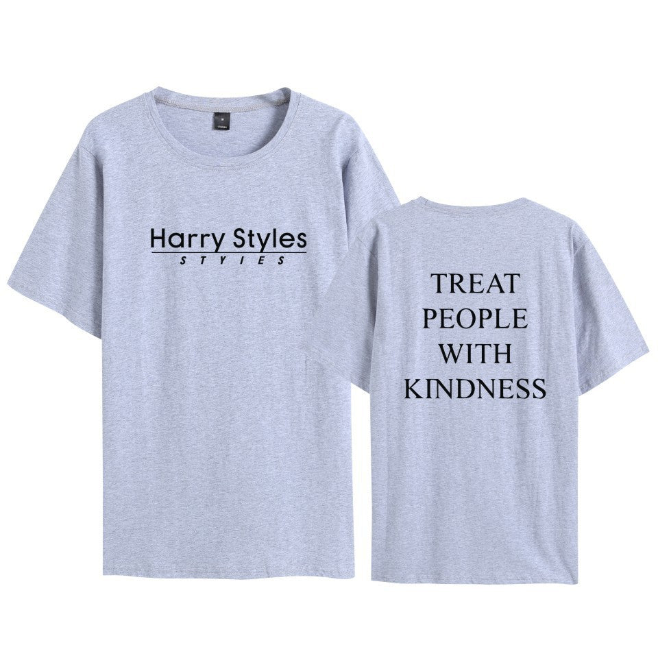 Casual Harry People With Kindness Print Short Sleeve T-Shirt