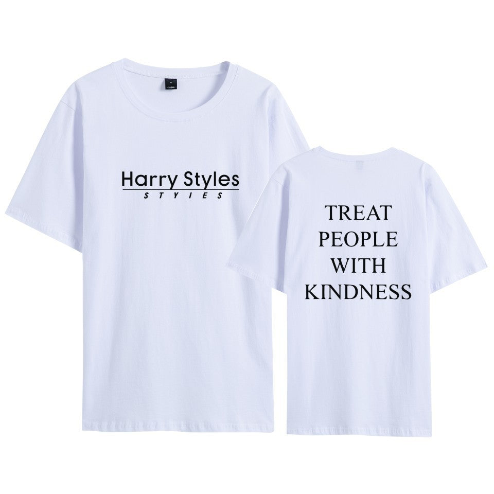 Casual Harry People With Kindness Print Short Sleeve T-Shirt