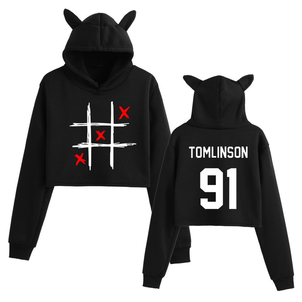 Women's Louis Letter Cropped Pullover Hoodie