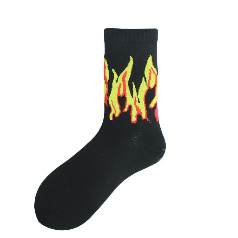 Unisex Anime Flame Sports Medium Tube Socks