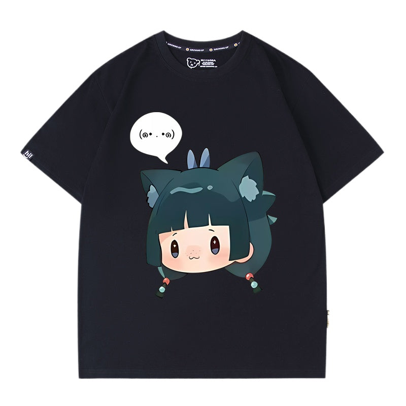 Casual Anime Pattern Cotton Short Sleeve T-Shirt
