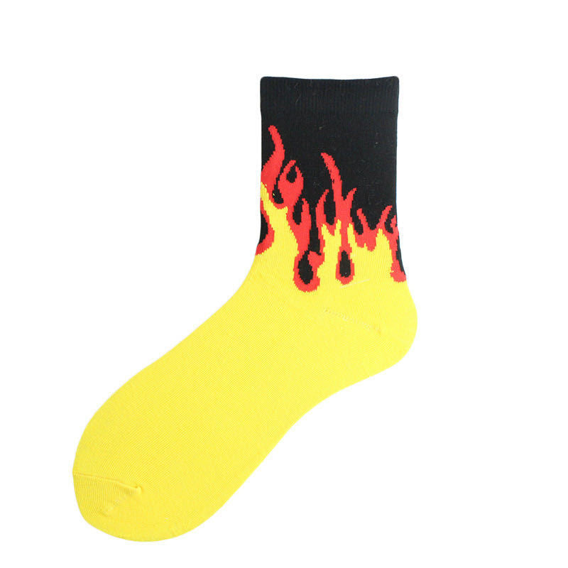 Unisex Anime Flame Sports Medium Tube Socks