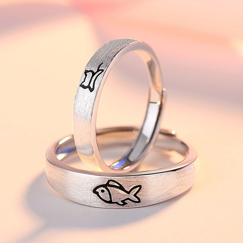 Cute Catfish Couple Rings