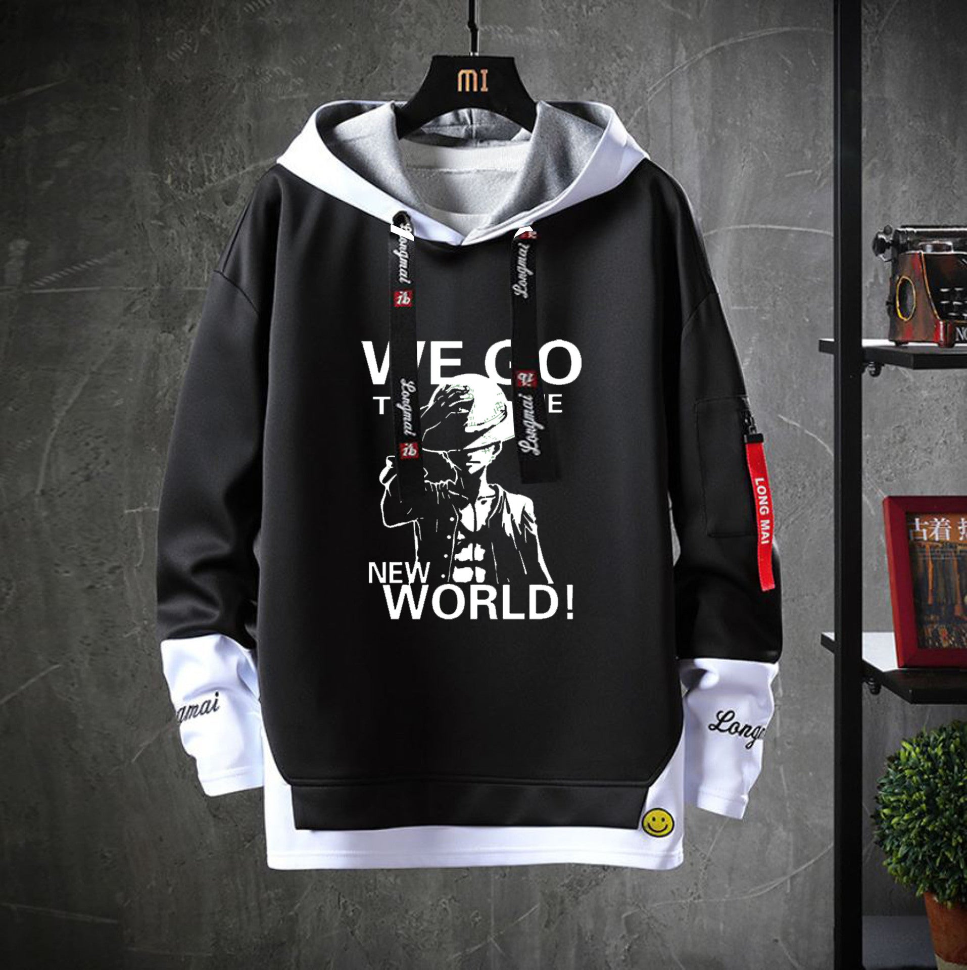 Cool Men's Letter Print Relaxed Hoodie