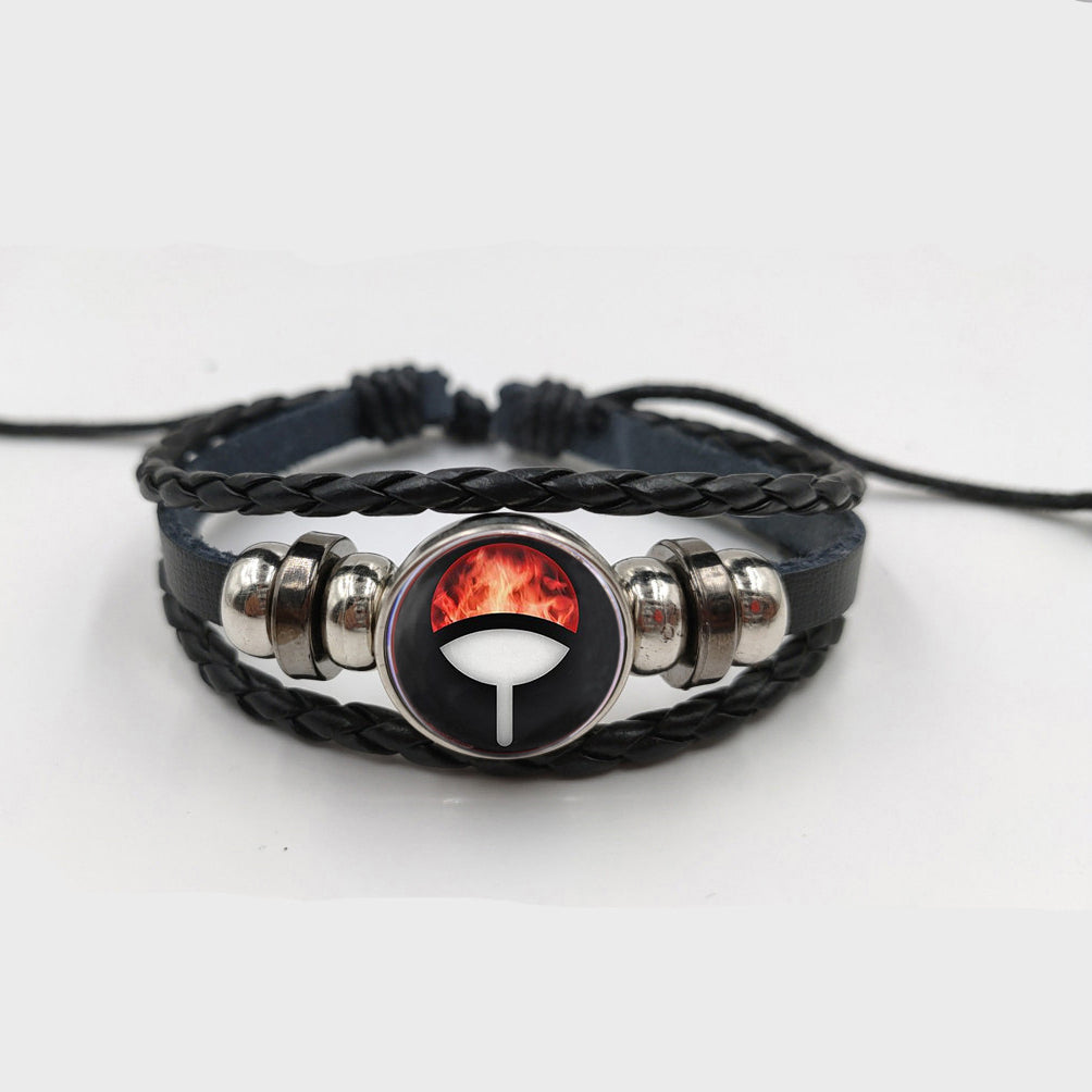 Chic Anime Gem Cowhide Woven Bracelet