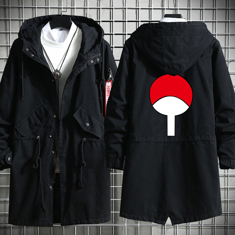 Trendy Sasuke Kakashi Hooded Long Trench Coat