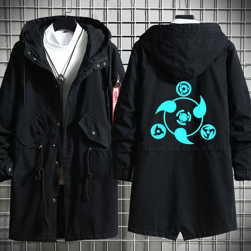 Trendy Sasuke Kakashi Hooded Long Trench Coat