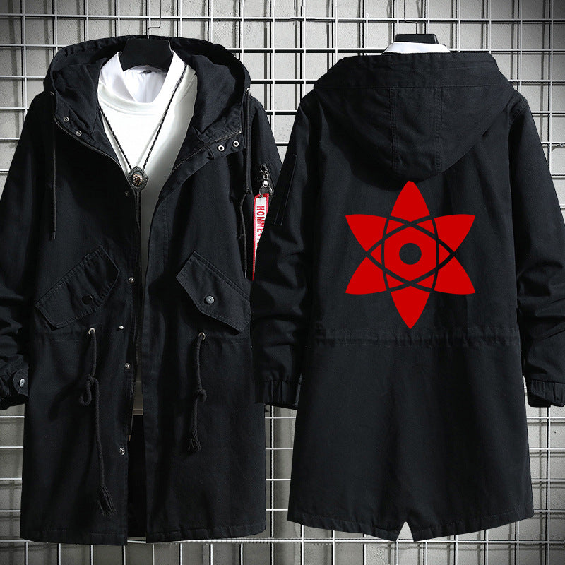 Trendy Sasuke Kakashi Hooded Long Trench Coat