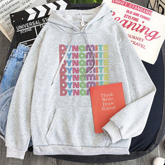 Unisex Kpop Dynamite Print Loose Hoodie